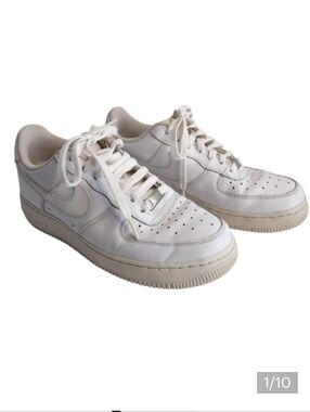 Nike 315115-112 Air Force 1 Lace Up White Sneaker Shoes Women's Size 8